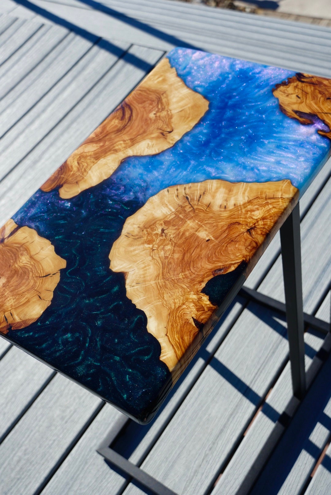 Custom Olive Wood Epoxy Resin Table