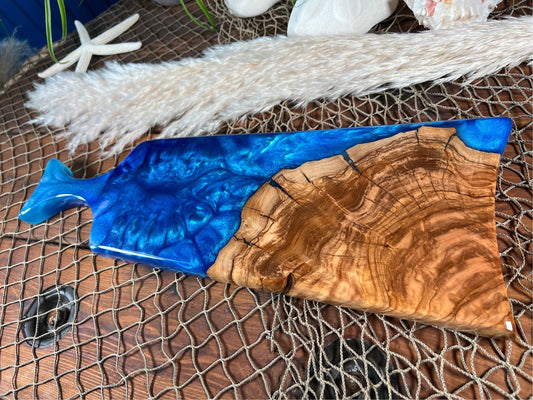 Blue Color shifting Olive wood Charcuterie Board, Serving Board