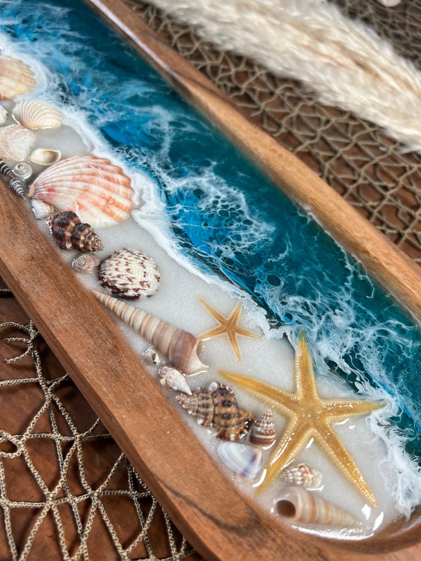 Sea Shell Ocean Waves Tray/Platter, Trinket or Jewelry Tray