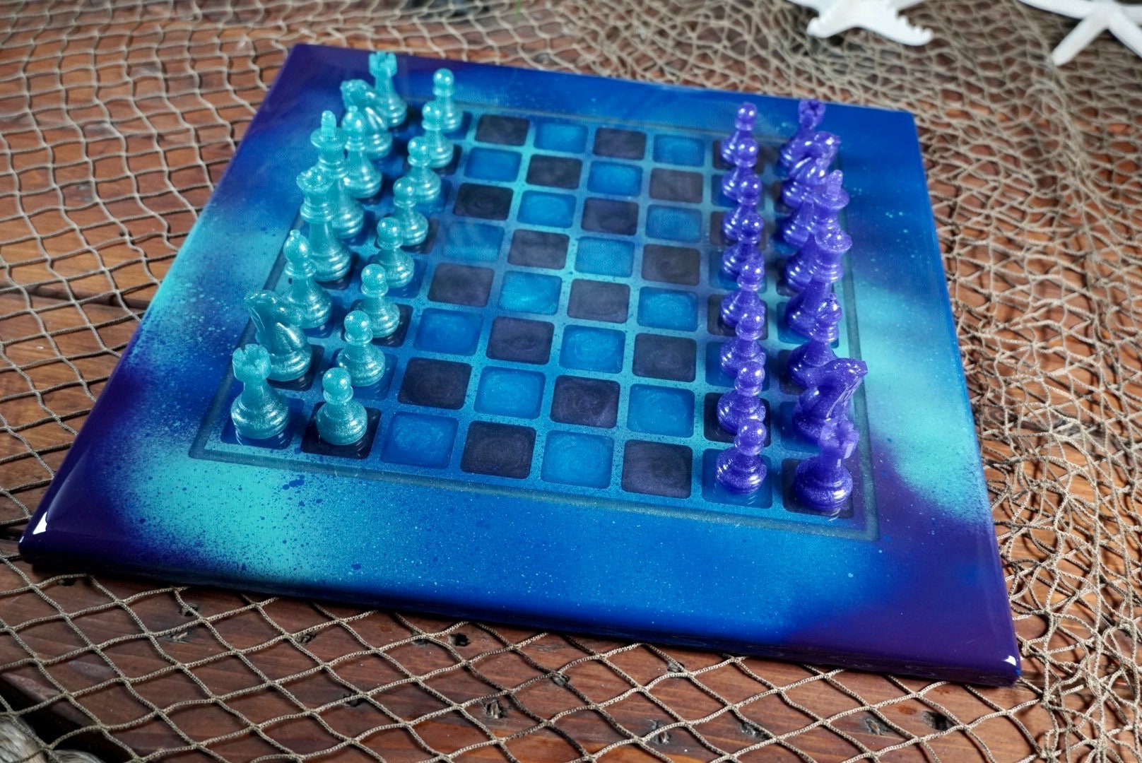 Chess set with Graffiti theme board