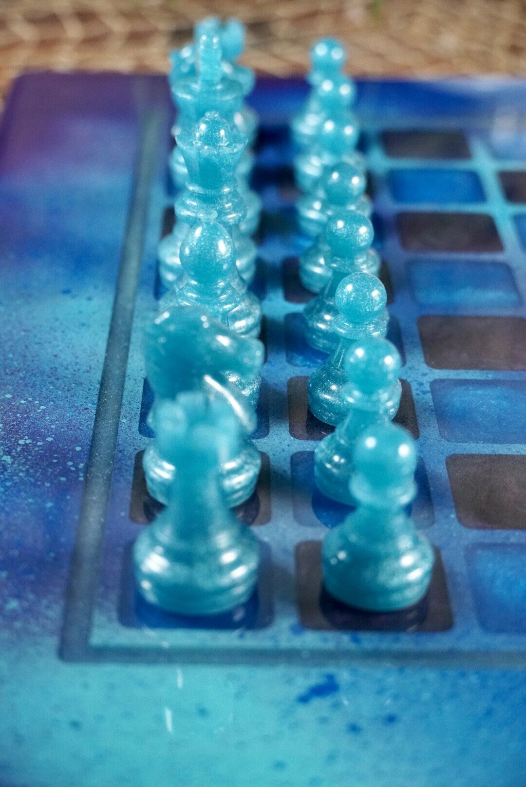 Chess set with Graffiti theme board