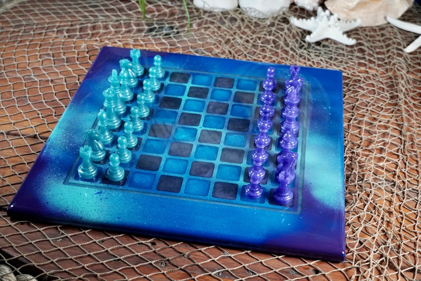 Chess set with Graffiti theme board