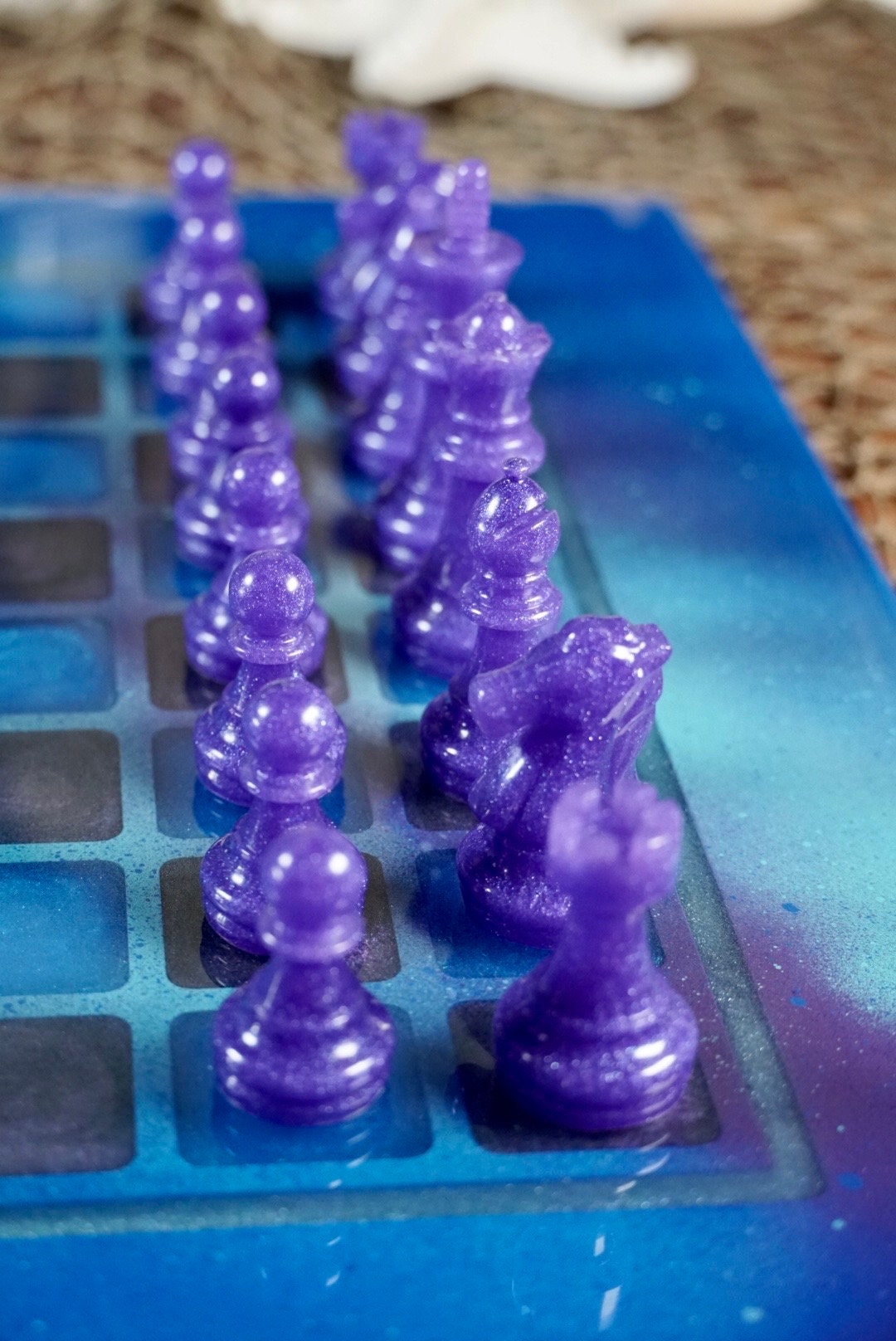 Chess set with Graffiti theme board