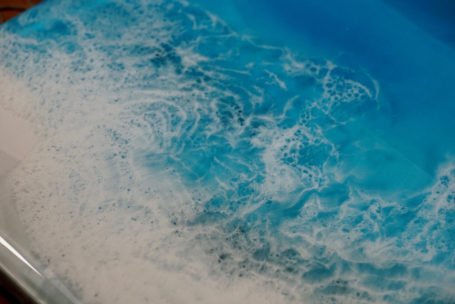 Ocean Blue Sculpted Waves Wall Art