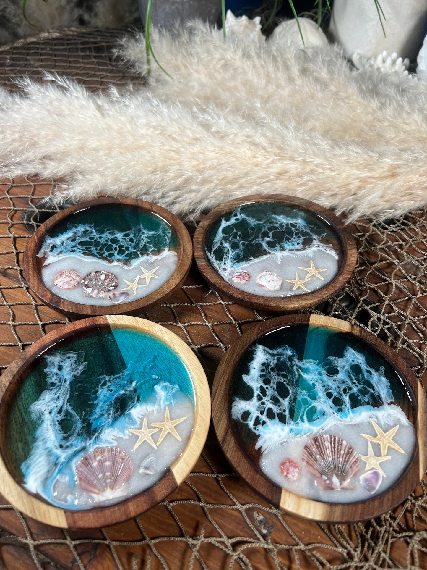 Ocean waves trinket / jewelry catch all / Wall art