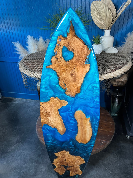 Turquoise and Blue Surfboard
