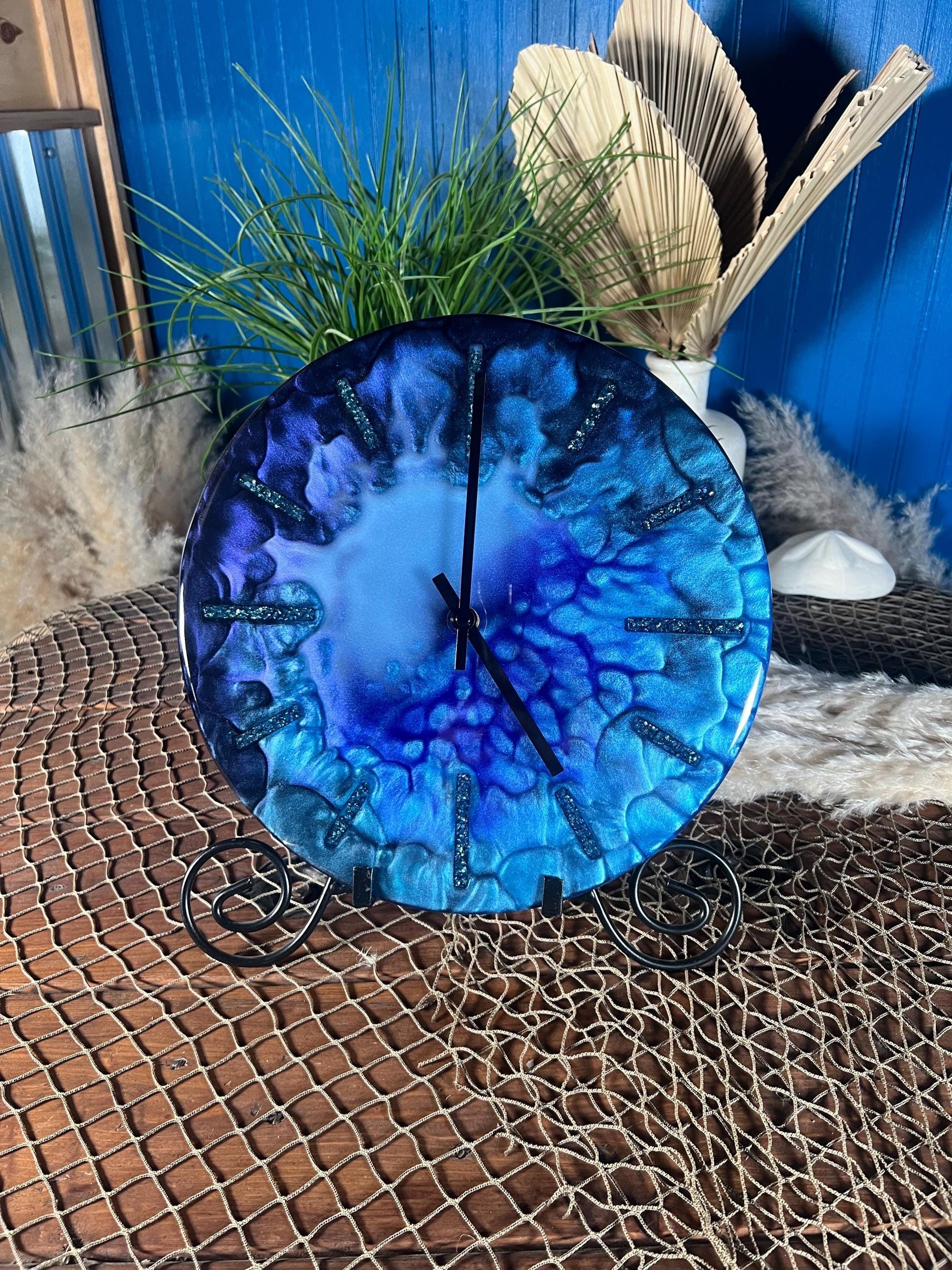 Shades of Blue 12” Clock