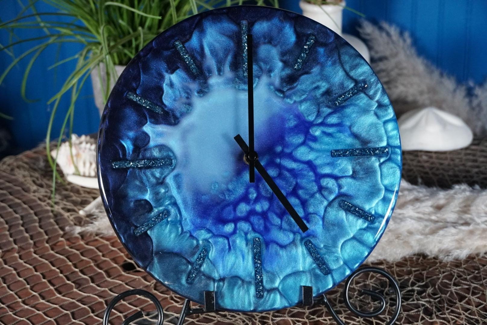 Shades of Blue 12” Clock