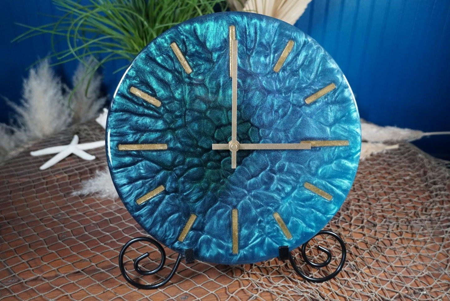 Blue / Green Colorshifting 12” Clock Designer Clock