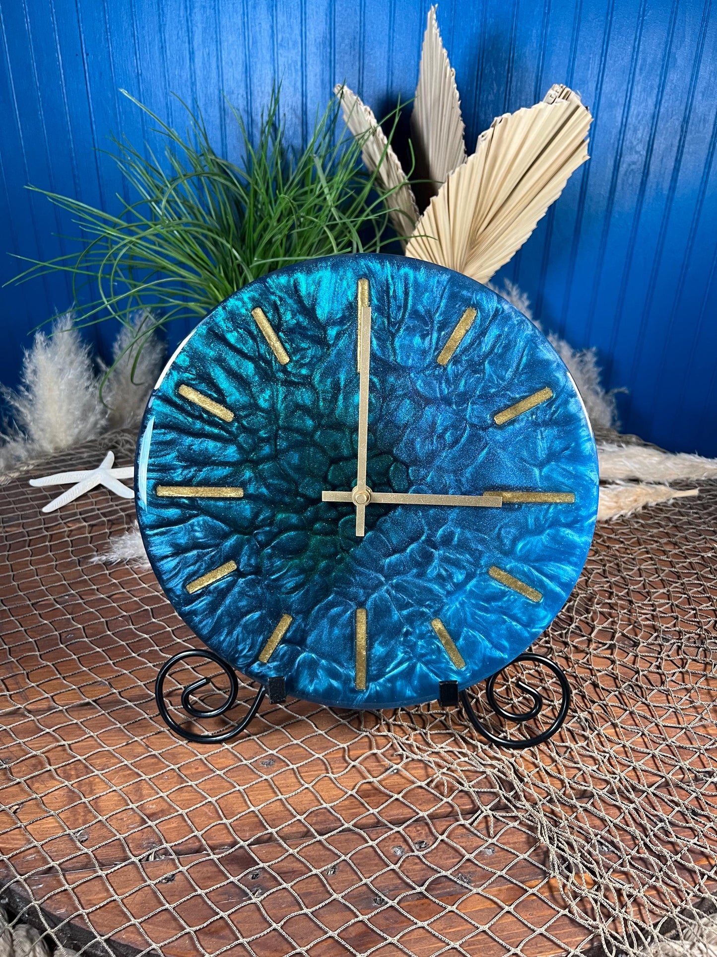 Blue / Green Colorshifting 12” Clock Designer Clock