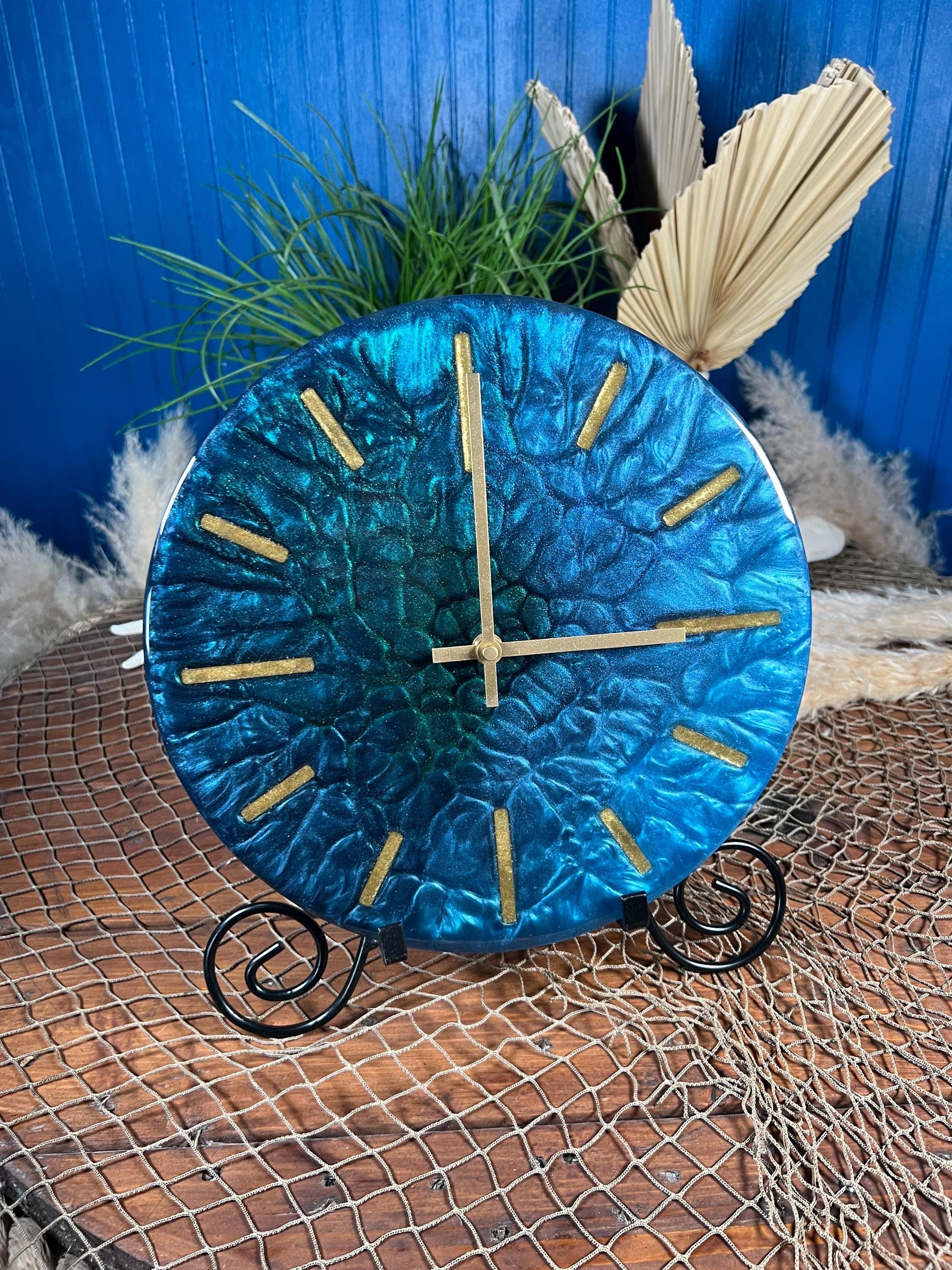 Blue / Green Colorshifting 12” Clock Designer Clock