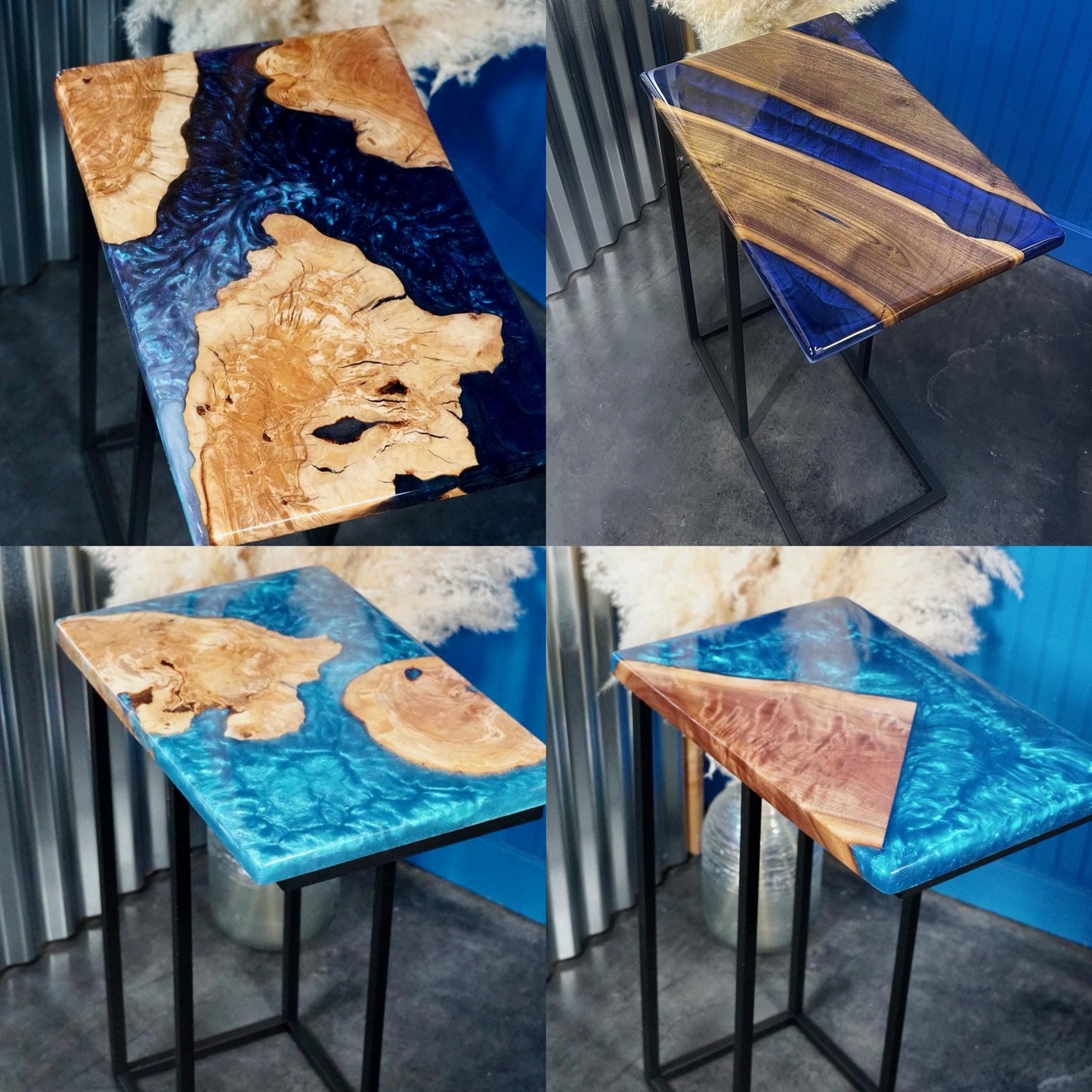 Custom Epoxy Resin Accent Table, Side Table, End Table, C-Table