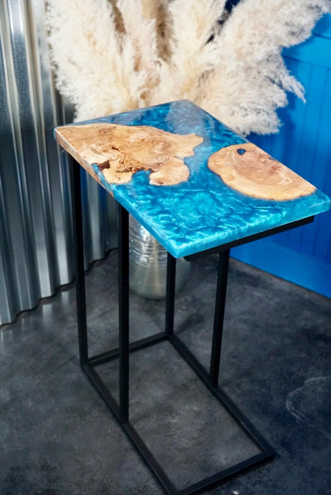 Custom Epoxy Resin Accent Table, Side Table, End Table, C-Table