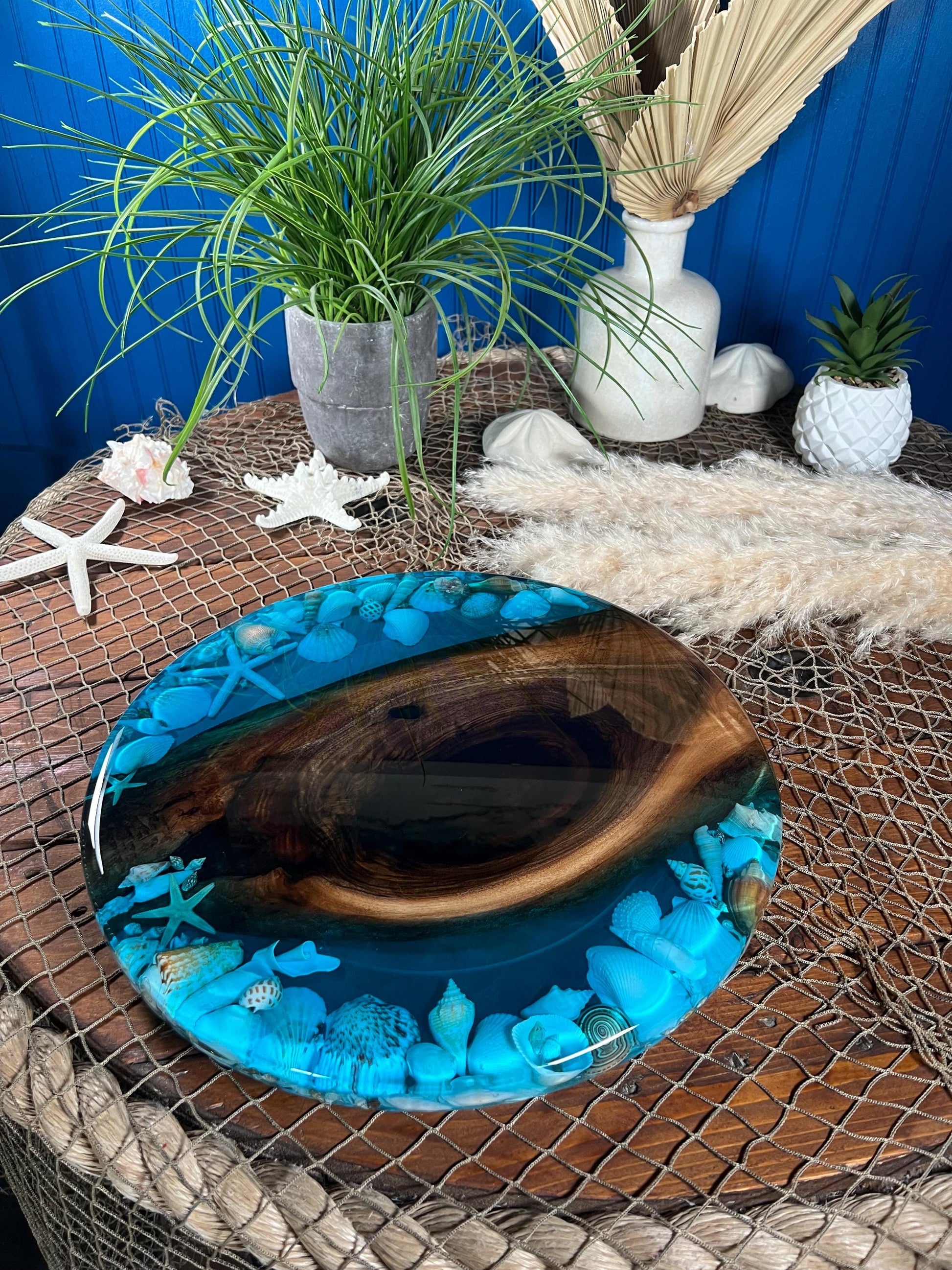 Ocean Seascape Lazy Susan / Turntable / Centerpiece