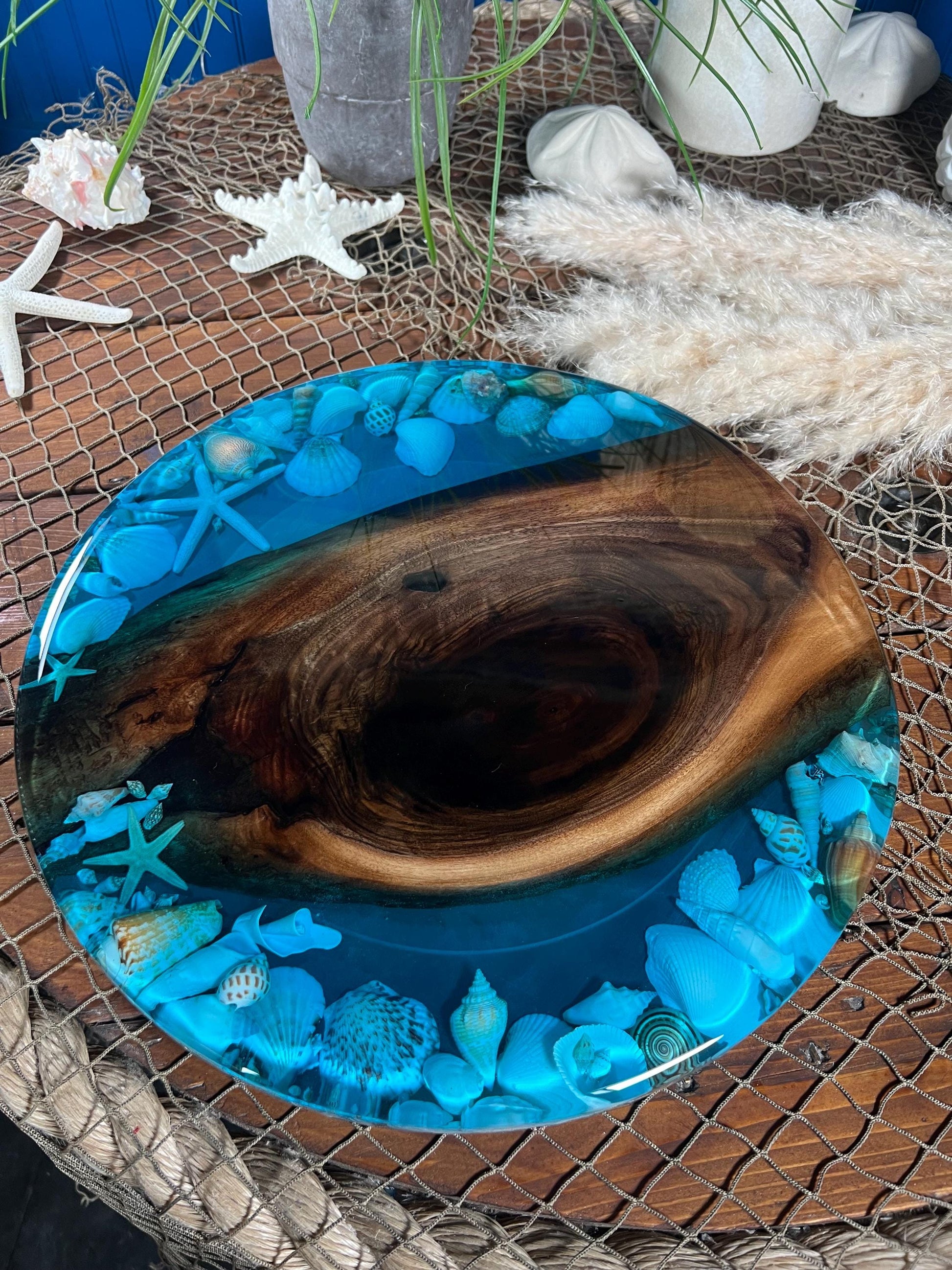 Ocean Seascape Lazy Susan / Turntable / Centerpiece