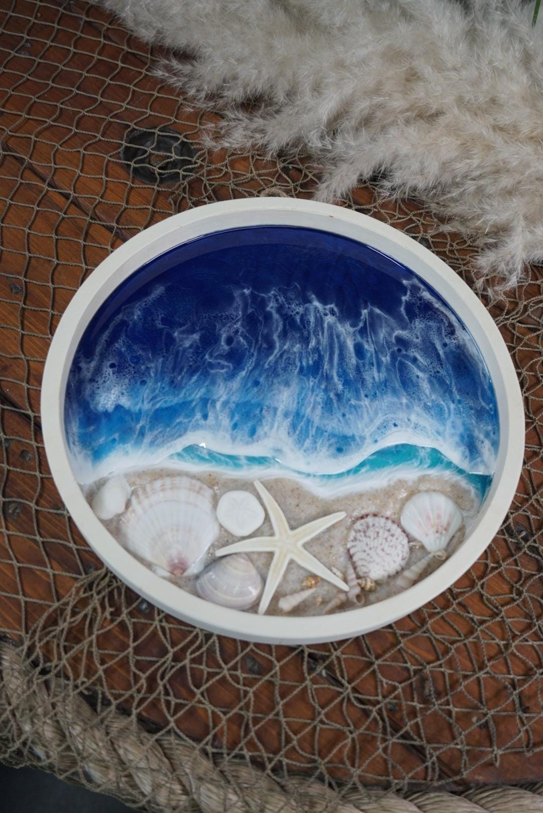 Ocean Waves And Sea Shell Seascape Wall Art