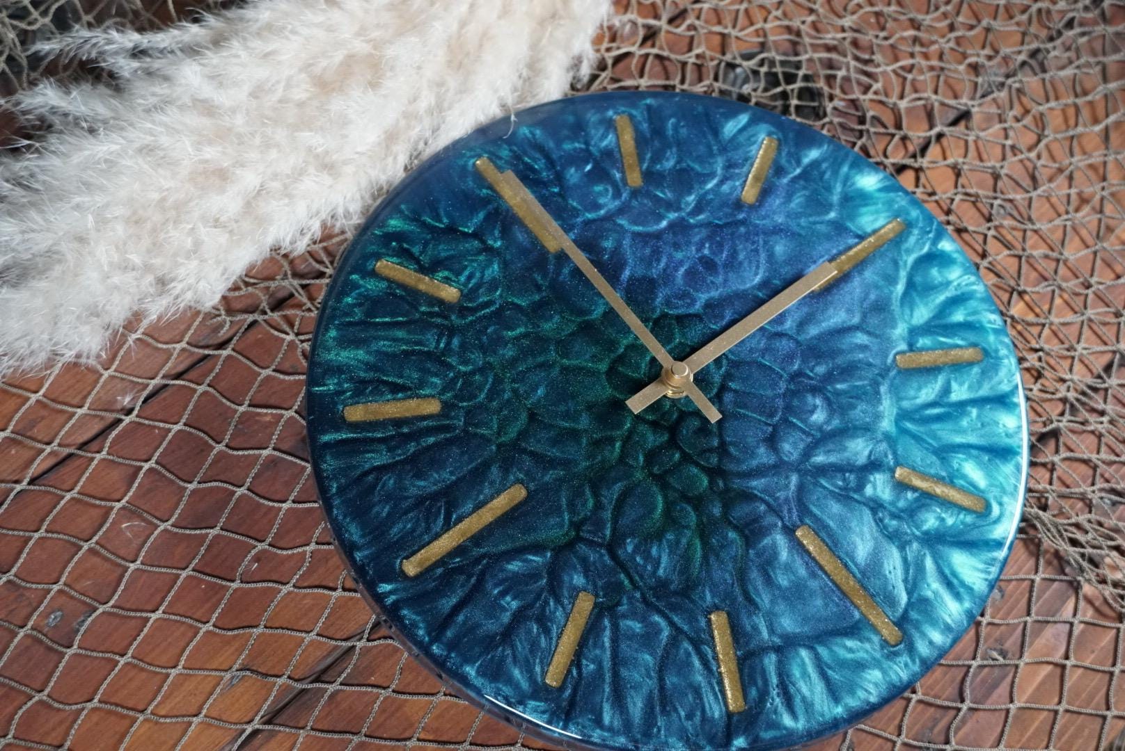 Blue / Green Colorshifting 12” Clock Designer Clock