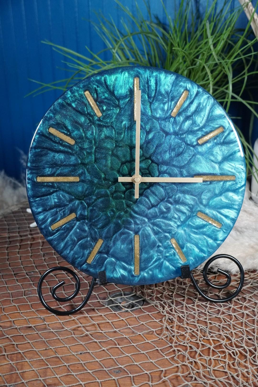 Blue / Green Colorshifting 12” Clock Designer Clock