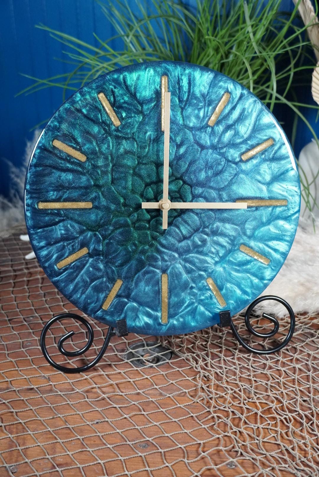 Blue / Green Colorshifting 12” Clock Designer Clock