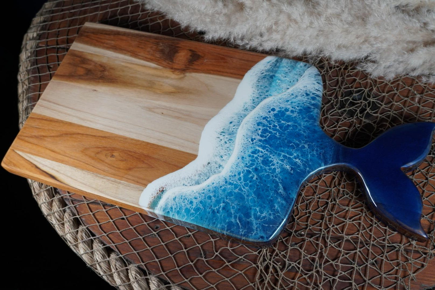 Ocean Waves Whale Tail Charcuterie Board | Serving Tray