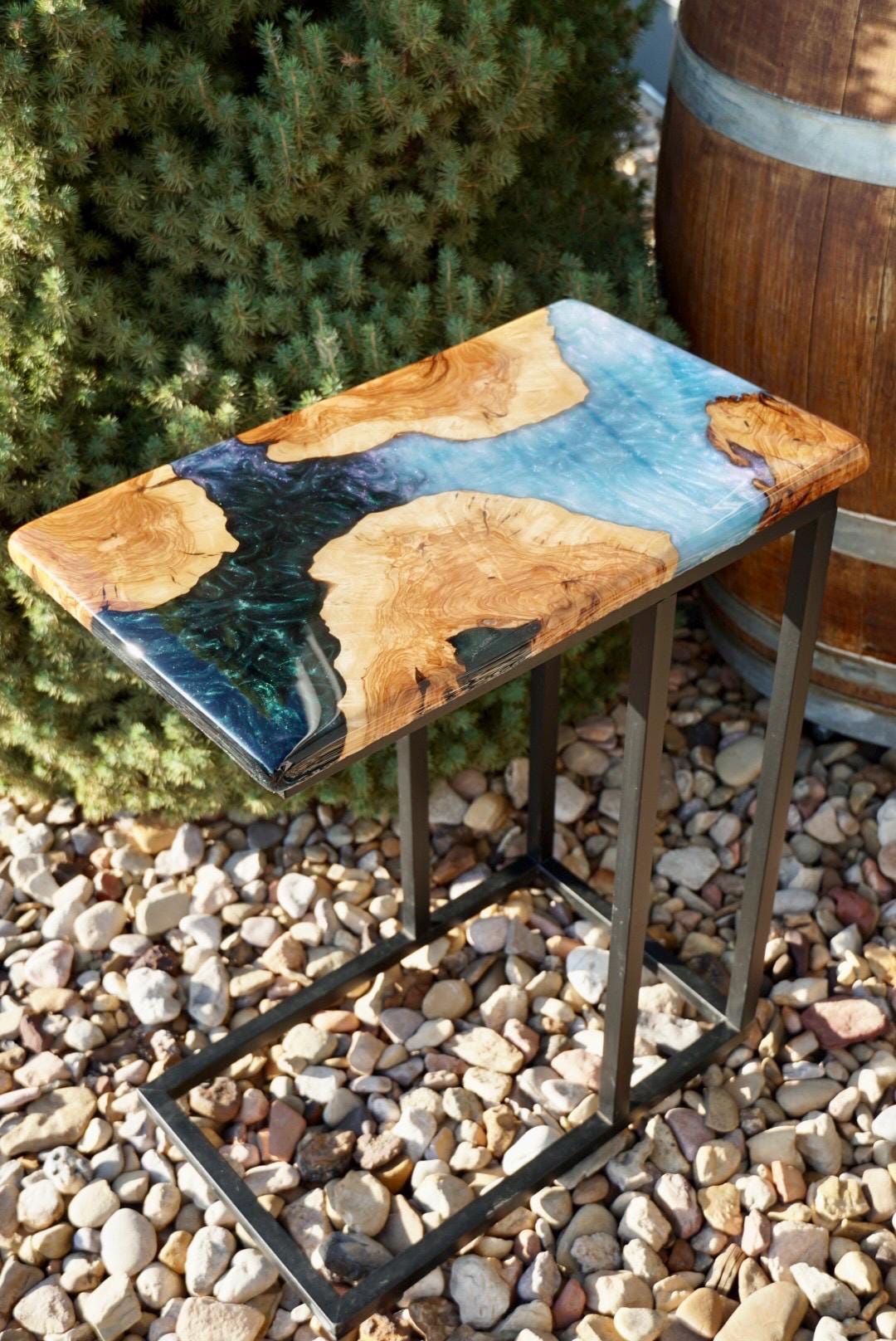 Custom Olive Wood Epoxy Resin Table