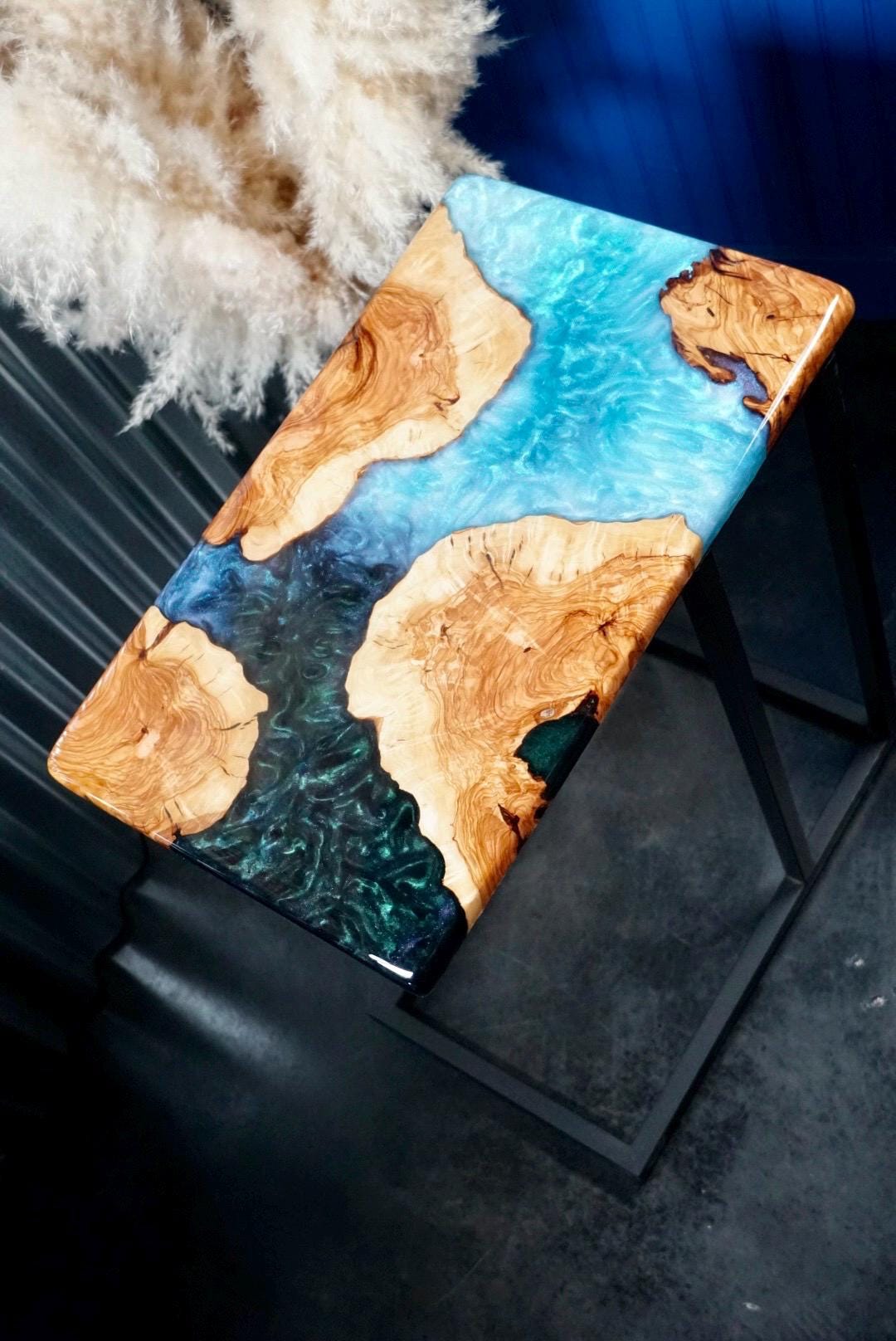 Custom Olive Wood Epoxy Resin Table