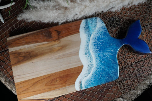 Ocean Waves Whale Tail Charcuterie Board | Serving Tray