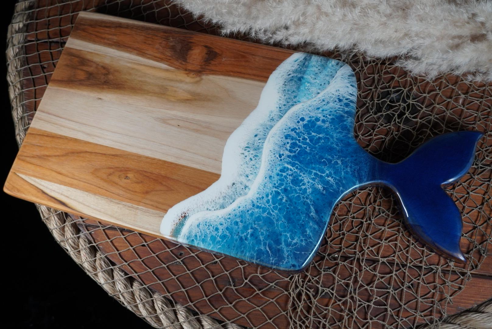 Ocean Waves Whale Tail Charcuterie Board | Serving Tray