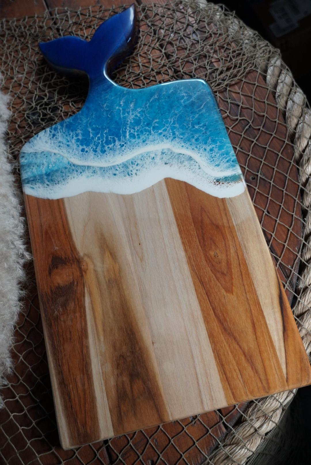 Ocean Waves Whale Tail Charcuterie Board | Serving Tray