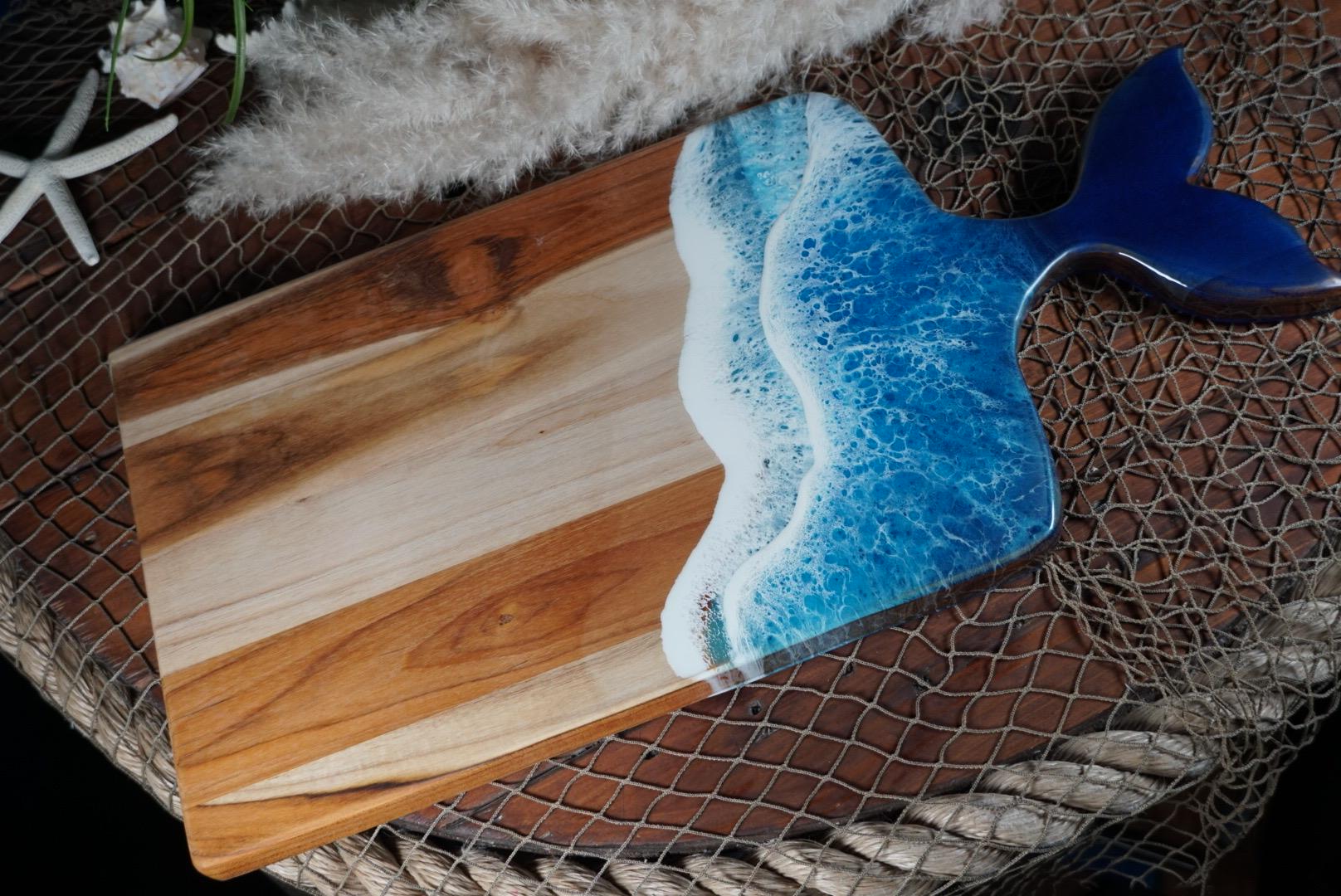 Ocean Waves Whale Tail Charcuterie Board | Serving Tray