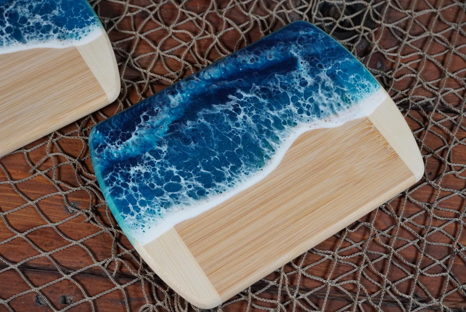 Set of 2 Ocean Waves Charcuterie boards | Serving Trays