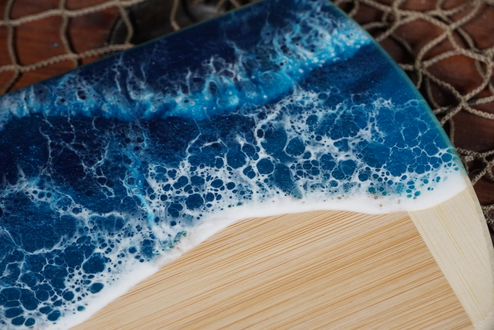 Set of 2 Ocean Waves Charcuterie boards | Serving Trays