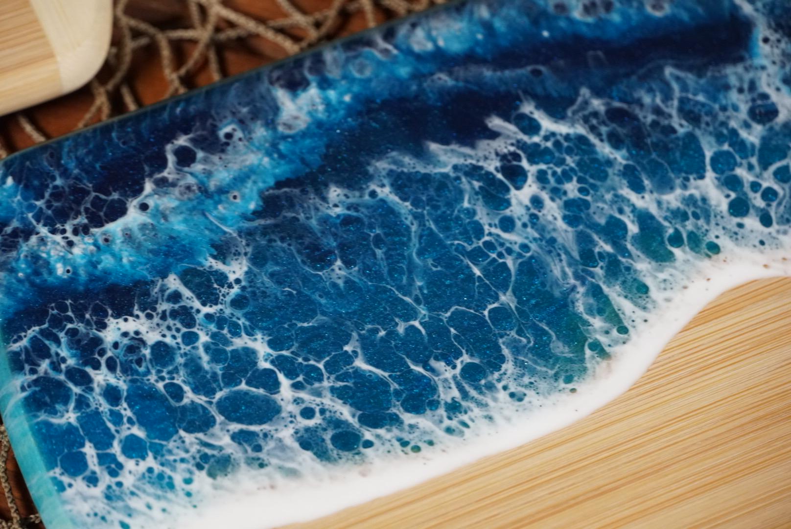 Set of 2 Ocean Waves Charcuterie boards | Serving Trays