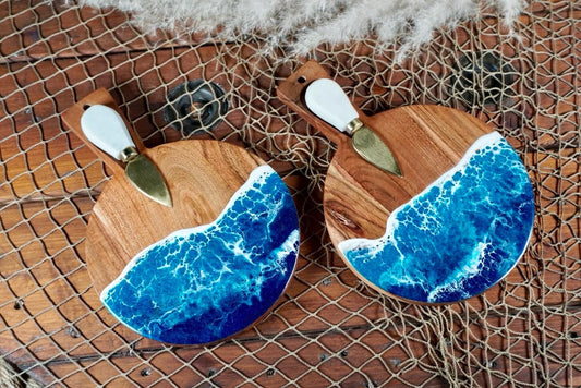 Ocean Waves Heart Charcuterie boards | Serving Trays | Serving Set