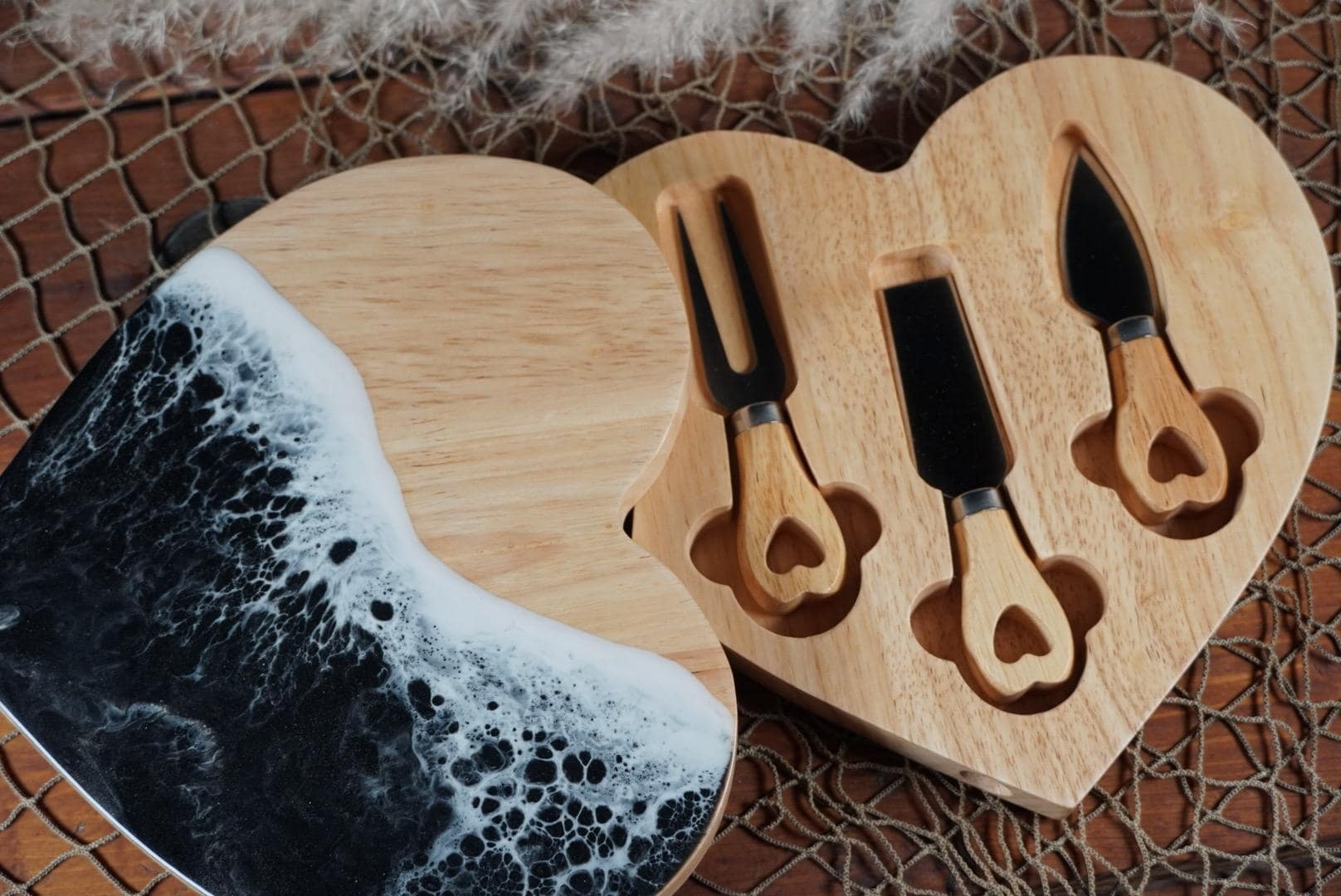 Ocean Waves Heart Charcuterie boards | Serving Trays | Serving Set