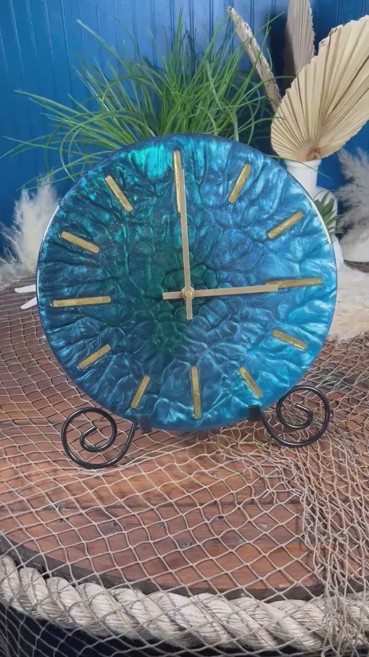 Blue / Green Colorshifting 12” Clock Designer Clock