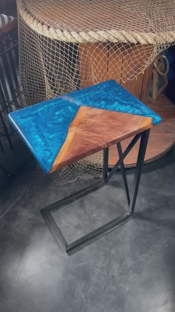 Custom Epoxy Resin Accent Table, Side Table, End Table, C-Table