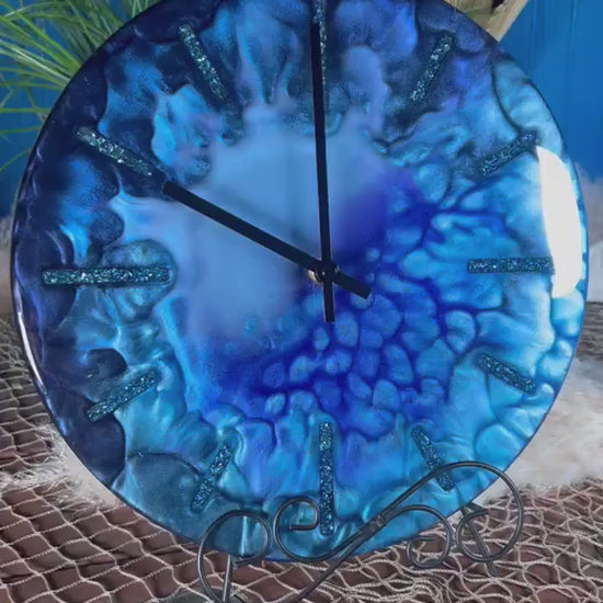 Shades of Blue 12” Clock