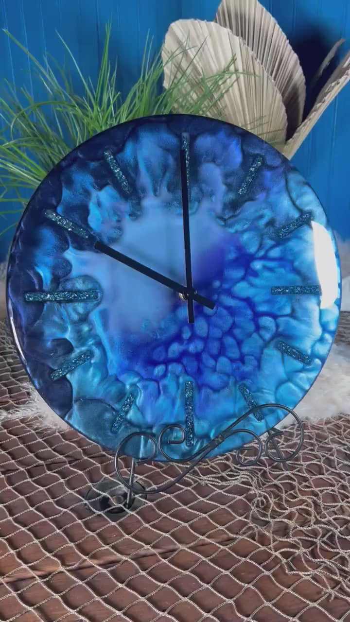 Shades of Blue 12” Clock