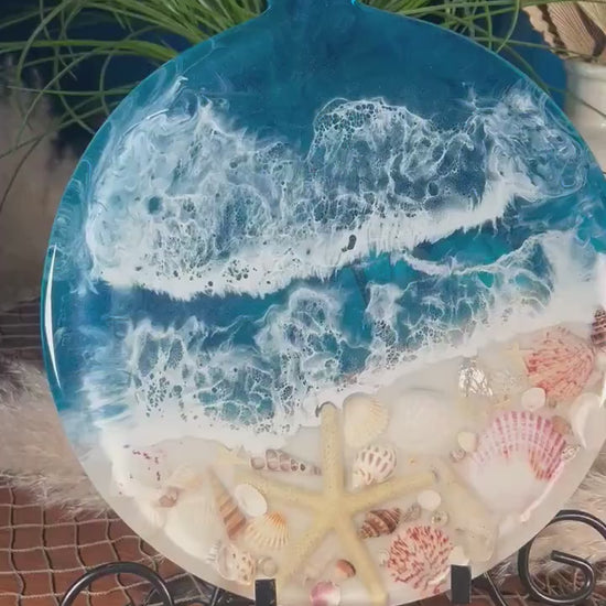 Tropical Ocean with Sea Shells Charcuterie Board / Serving Platter