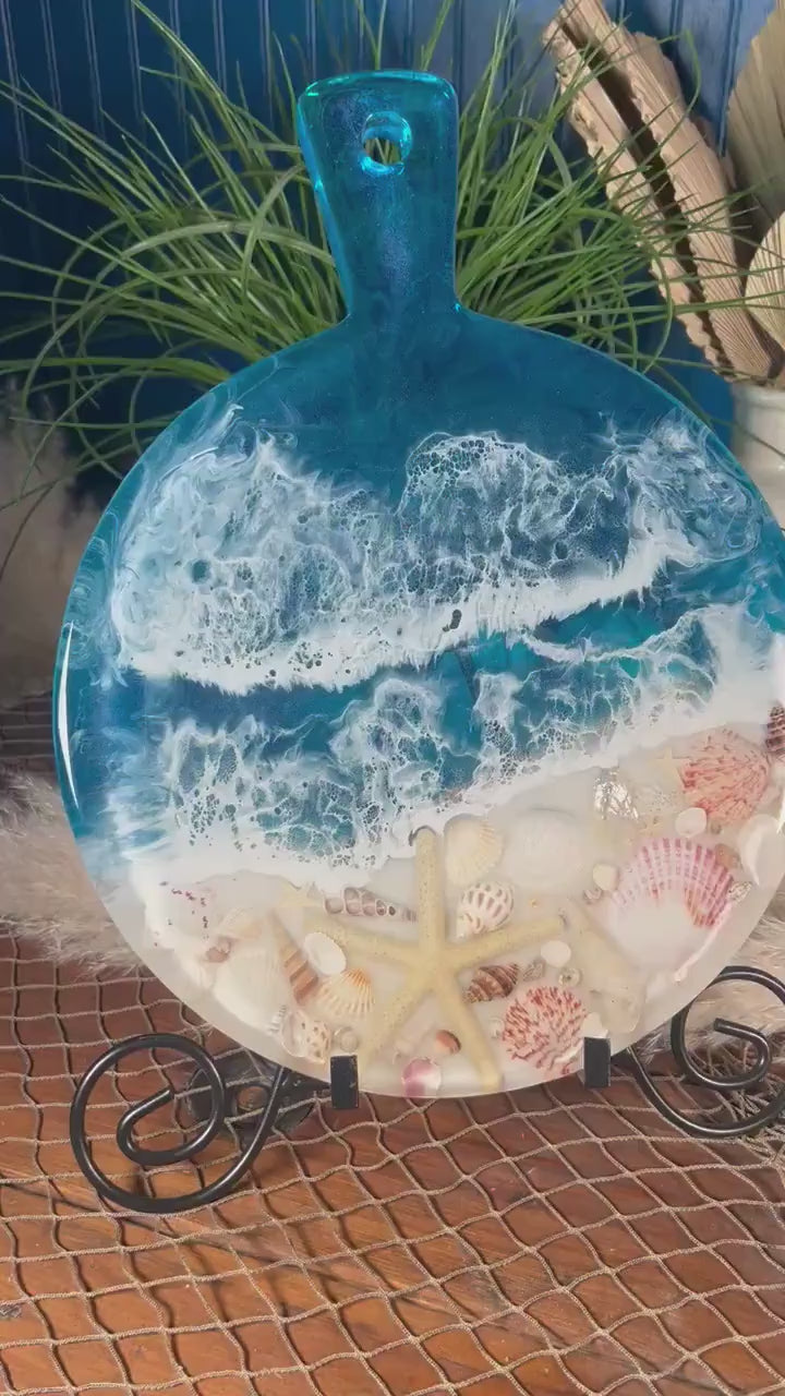 Tropical Ocean with Sea Shells Charcuterie Board / Serving Platter