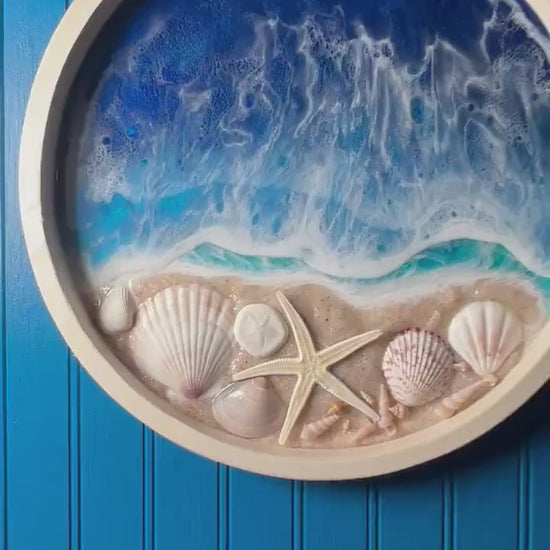 Ocean Waves And Sea Shell Seascape Wall Art