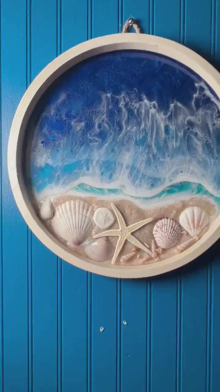 Ocean Waves And Sea Shell Seascape Wall Art