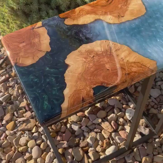 Custom Olive Wood Epoxy Resin Table