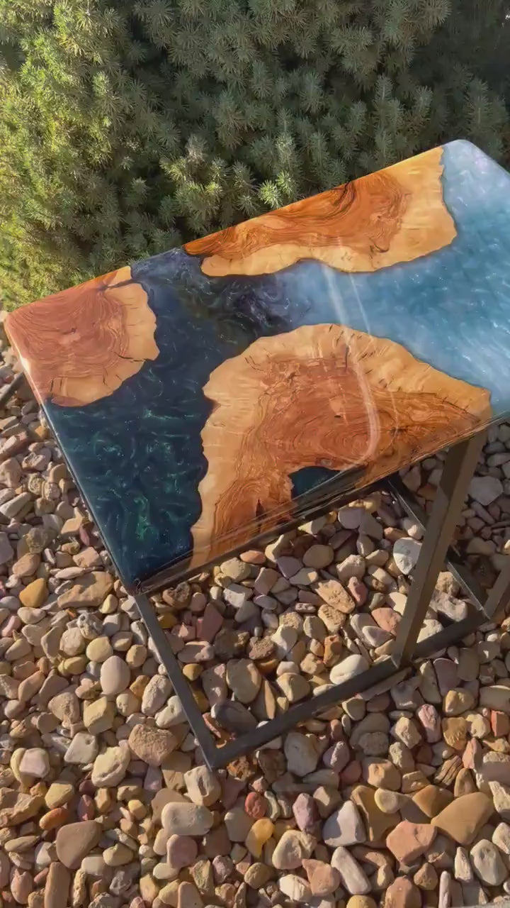 Custom Olive Wood Epoxy Resin Table